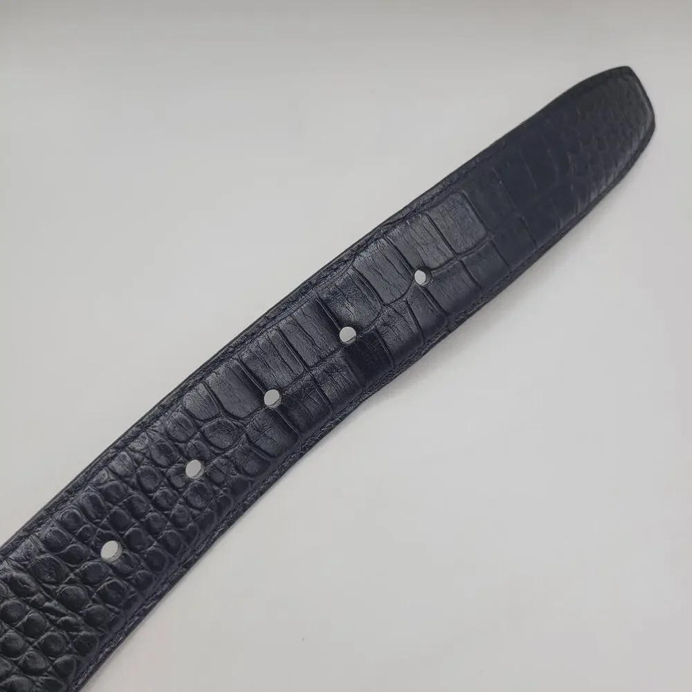 Torino Belt 40 Black Leather Alligator Embossed Calfskin 54260 Dress Classic USA